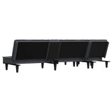 Canapé-lit en forme de L gris 255x140x70 cm velours