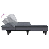 Canapé-lit en forme de L gris 255x140x70 cm velours