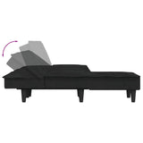 Canapé-lit en forme de L noir 255x140x70 cm velours