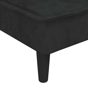 Canapé-lit en forme de L noir 255x140x70 cm velours