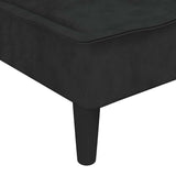 Canapé-lit en forme de L noir 255x140x70 cm velours