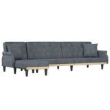 Canapé-lit en forme de L gris 271x140x70 cm velours