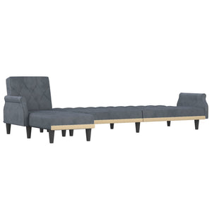 Canapé-lit en forme de L gris 271x140x70 cm velours