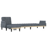 Canapé-lit en forme de L gris 271x140x70 cm velours