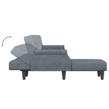 Canapé-lit en forme de L gris 271x140x70 cm velours