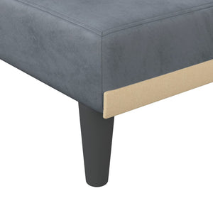 Canapé-lit en forme de L gris 271x140x70 cm velours