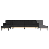 Canapé-lit en forme de L noir 271x140x70 cm velours