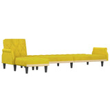 Canapé-lit en forme de L jaune 271x140x70 cm velours
