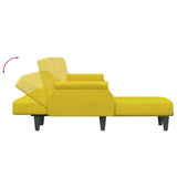 Canapé-lit en forme de L jaune 271x140x70 cm velours