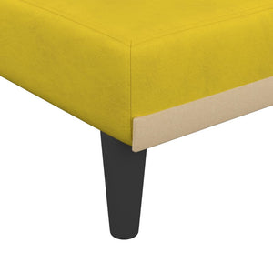 Canapé-lit en forme de L jaune 271x140x70 cm velours
