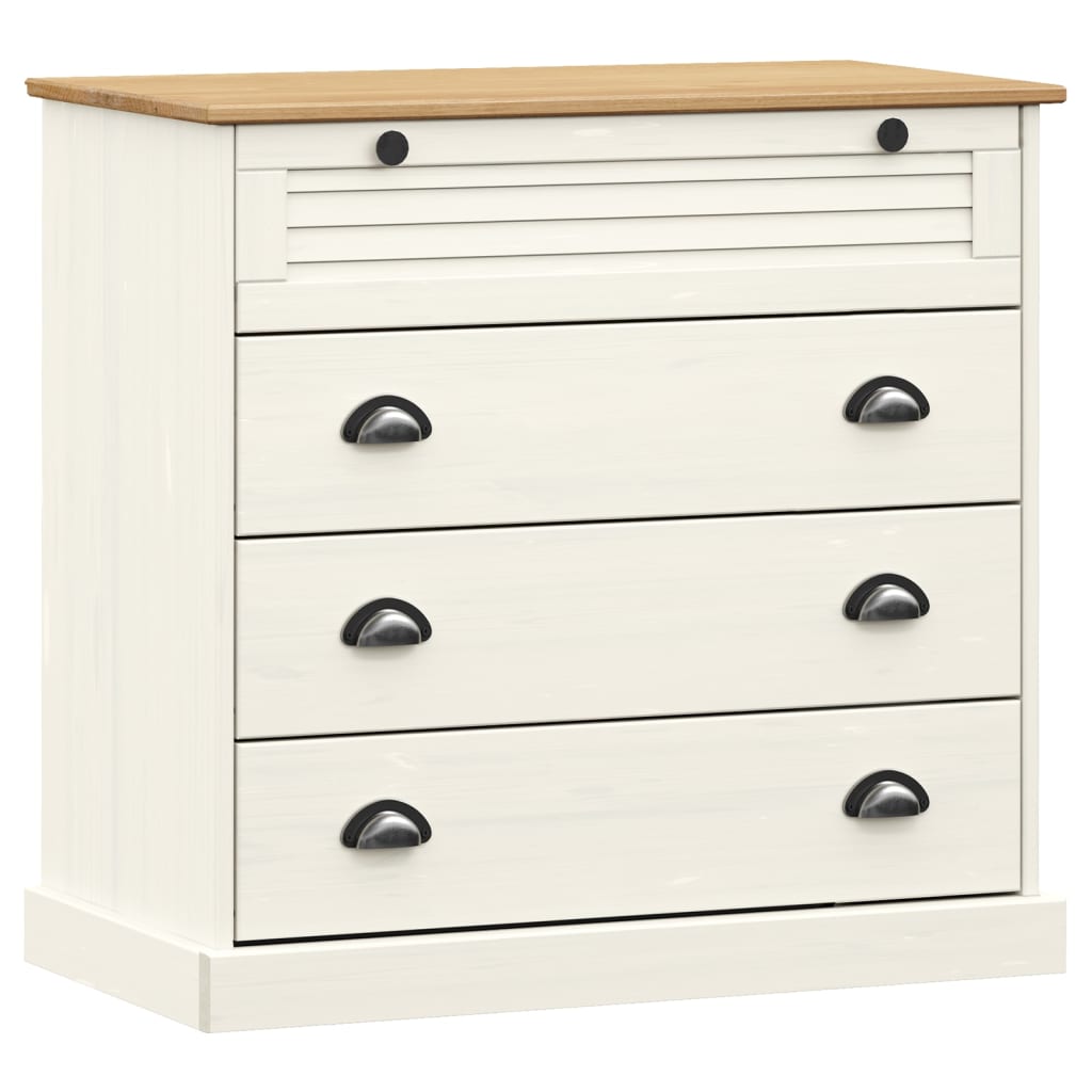 Commode VIGO blanc 80x40x76 cm bois massif de pin