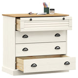Commode VIGO blanc 80x40x76 cm bois massif de pin