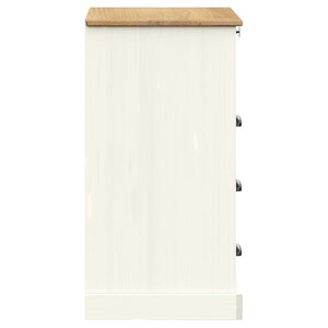 Commode VIGO blanc 80x40x76 cm bois massif de pin