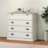 Commode VIGO blanc 80x40x76 cm bois massif de pin