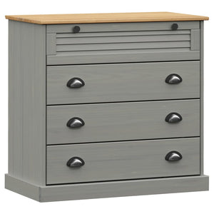 Commode VIGO gris 80x40x76 cm bois massif de pin