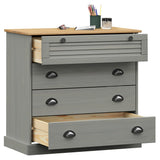 Commode VIGO gris 80x40x76 cm bois massif de pin