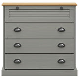 Commode VIGO gris 80x40x76 cm bois massif de pin