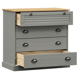 Commode VIGO gris 80x40x76 cm bois massif de pin