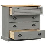 Commode VIGO gris 80x40x76 cm bois massif de pin