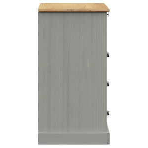 Commode VIGO gris 80x40x76 cm bois massif de pin