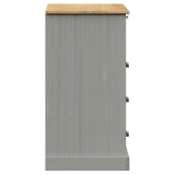 Commode VIGO gris 80x40x76 cm bois massif de pin