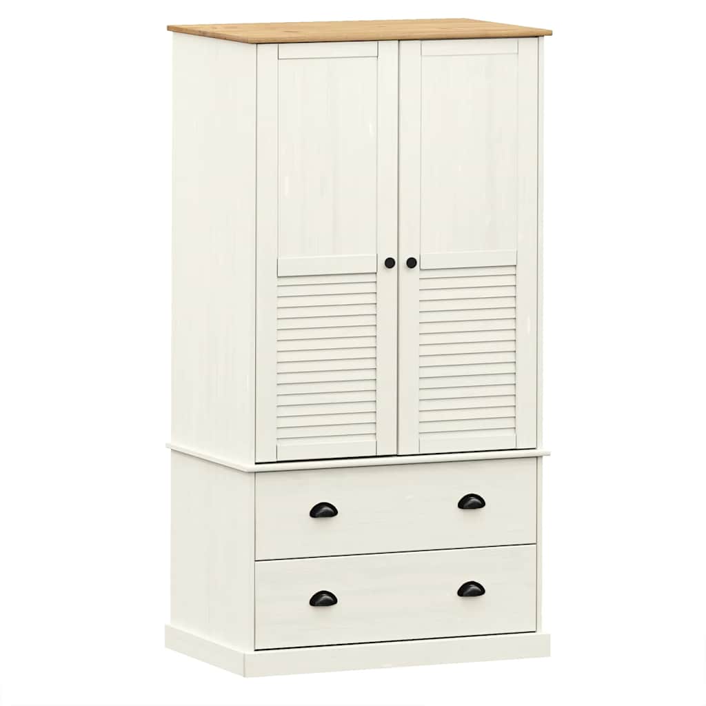 Garde-robe VIGO blanc 90x55x170 cm bois massif de pin