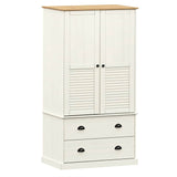 Garde-robe VIGO blanc 90x55x170 cm bois massif de pin