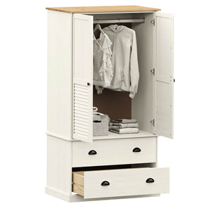 Garde-robe VIGO blanc 90x55x170 cm bois massif de pin