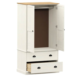 Garde-robe VIGO blanc 90x55x170 cm bois massif de pin