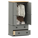 Garde-robe VIGO gris 90x55x170 cm bois massif de pin