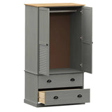 Garde-robe VIGO gris 90x55x170 cm bois massif de pin