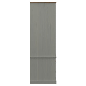 Garde-robe VIGO gris 90x55x170 cm bois massif de pin