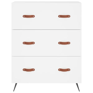 Commode blanc 69,5 x 34 x 90 cm bois d'ingénierie