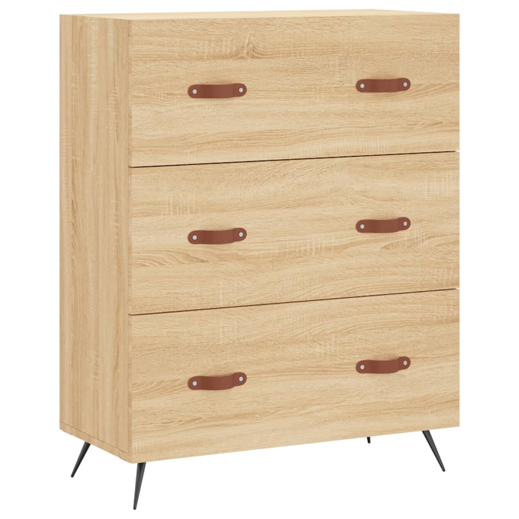Commode chêne sonoma 69,5 x 34 x 90 cm bois d'ingénierie