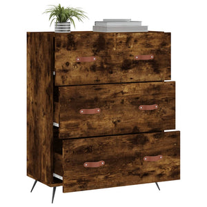 Commode chêne fumé 69,5 x 34 x 90 cm bois d'ingénierie
