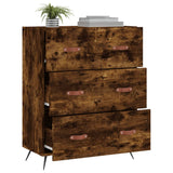 Commode chêne fumé 69,5 x 34 x 90 cm bois d'ingénierie