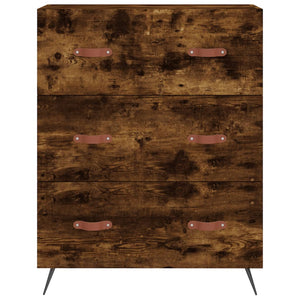Commode chêne fumé 69,5 x 34 x 90 cm bois d'ingénierie