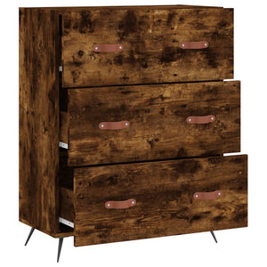 Commode chêne fumé 69,5 x 34 x 90 cm bois d'ingénierie