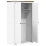 Garde-robe BODO blanc marron 99x53,5x173 cm bois massif de pin