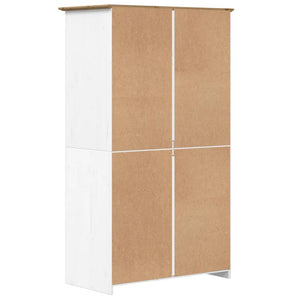 Garde-robe BODO blanc marron 99x53,5x173 cm bois massif de pin