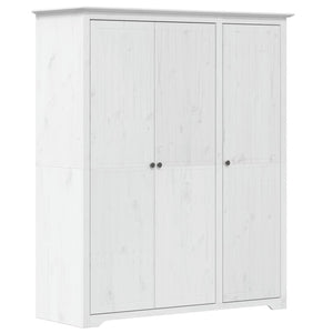 Garde-robe BODO blanc 146x53,5x173 cm bois massif de pin