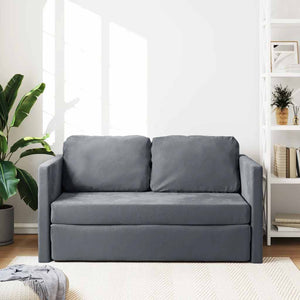 Canapé-lit 2 en 1 gris foncé 122x204x55 cm velours