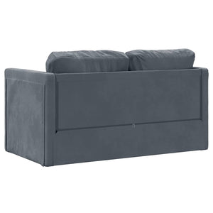 Canapé-lit 2 en 1 gris foncé 122x204x55 cm velours