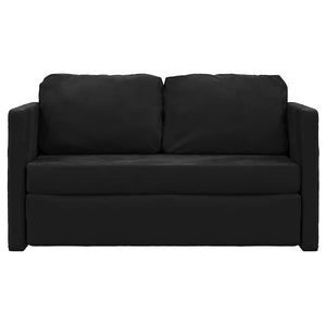 Canapé-lit 2 en 1 noir 122x204x55 cm velours