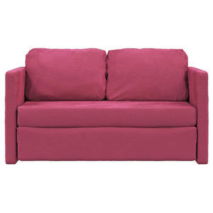 Canapé-lit 2 en 1 rouge bordeaux 122x204x55 cm velours