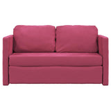 Canapé-lit 2 en 1 rouge bordeaux 122x204x55 cm velours