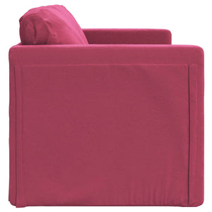 Canapé-lit 2 en 1 rouge bordeaux 122x204x55 cm velours