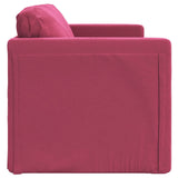 Canapé-lit 2 en 1 rouge bordeaux 122x204x55 cm velours