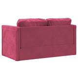 Canapé-lit 2 en 1 rouge bordeaux 122x204x55 cm velours