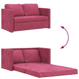 Canapé-lit 2 en 1 rouge bordeaux 122x204x55 cm velours